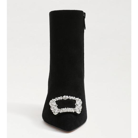 Sam Edelman Womens Ulissa Luster Ankle Bootie US 7.5 Black Suede Rhinestone NWOB - Picture 2 of 14